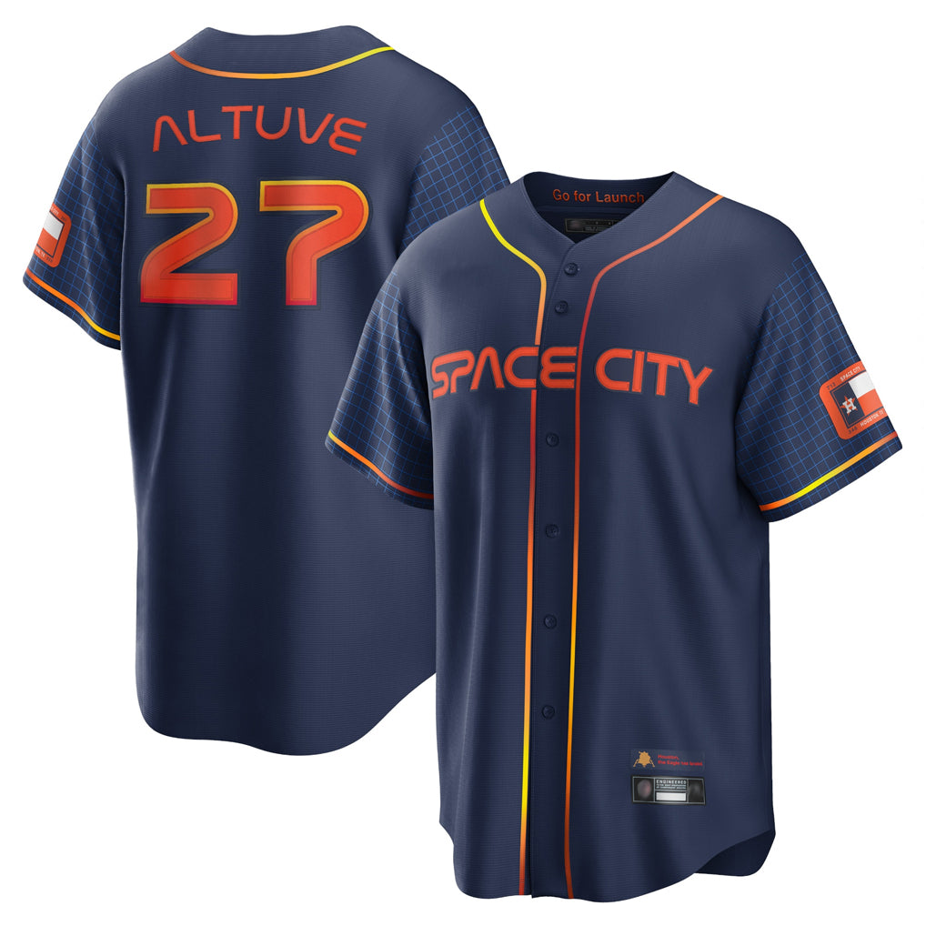 Choea H.Astros #27 Jose Altuve Player Navy City Connect Home Game Stitched Jerseys