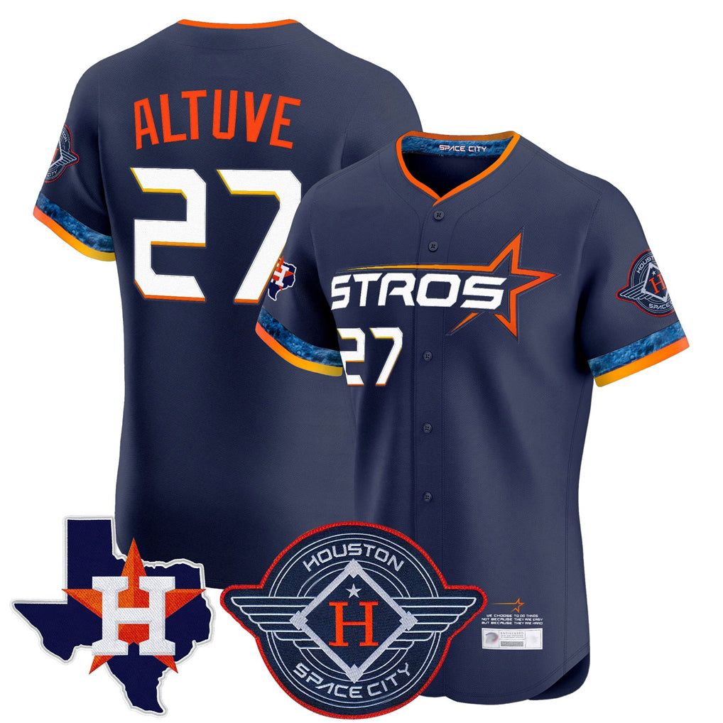 Choea H.Astros #27 Jose Altuve Player Navy City Connect Texas Patch Vapor Premier Limited Elite Home Stitched Jerseys