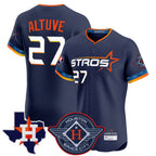 Choea H.Astros #27 Jose Altuve Player Navy City Connect Texas Patch Vapor Premier Limited Elite Home Stitched Jerseys