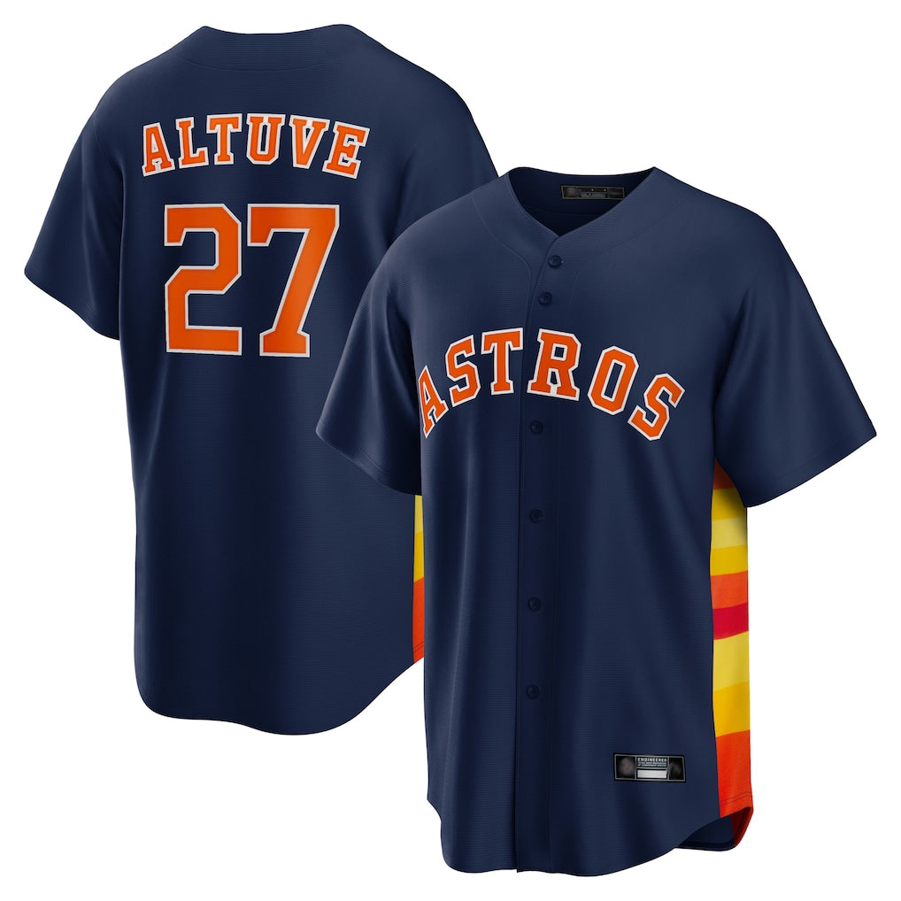 Choea H.Astros #27 Jose Altuve Player Navy Home Game Stitched Jerseys