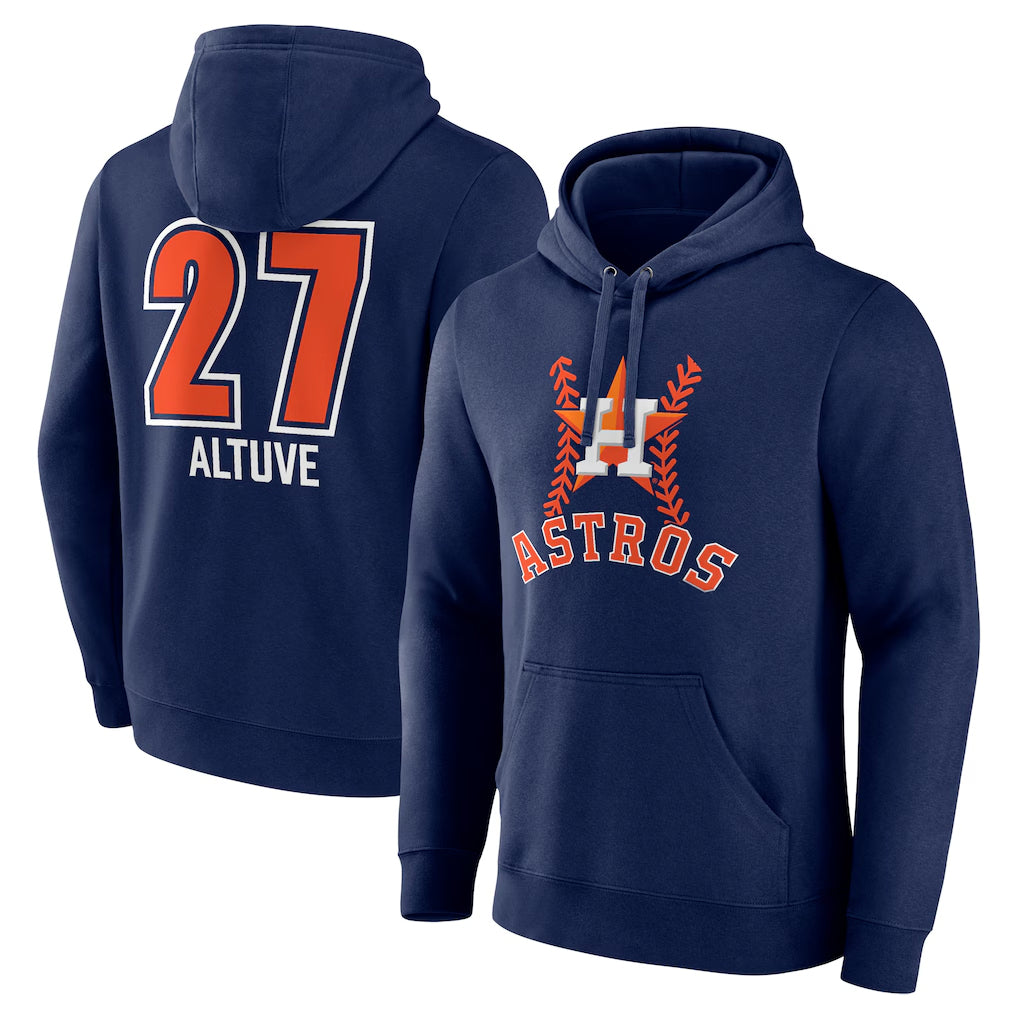 Choea H.Astros #27 Jose Altuve Player Navy Pullover Hoodie Stitched Jerseys