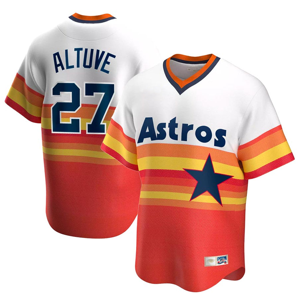 Choea H.Astros #27 Jose Altuve Player Rainbow Cooperstown Collection T-shirt Stitched Jerseys