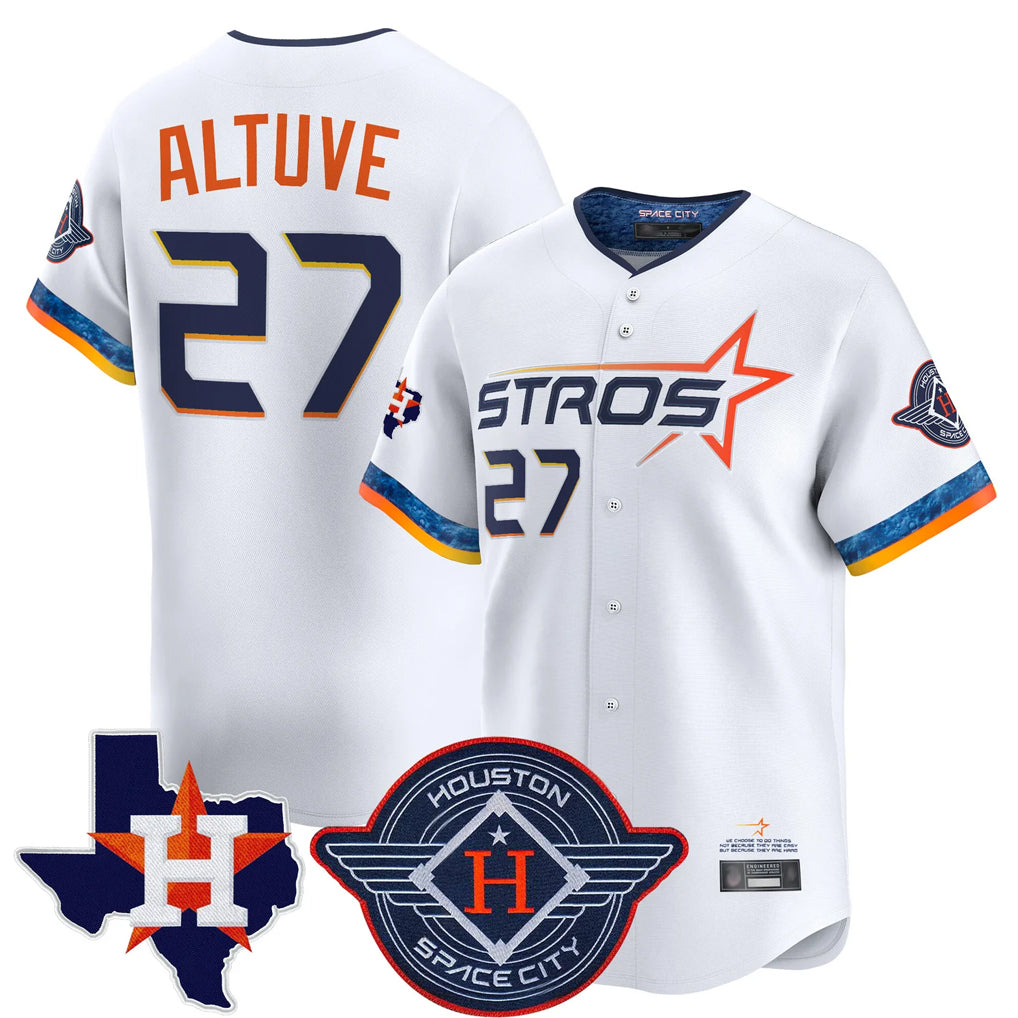 Choea H.Astros #27 Jose Altuve Player White City Connect Texas Patch Vapor Premier Limited Home Stitched Jerseys