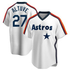 Choea H.Astros #27 Jose Altuve Player White Cooperstown Collection T-shirt Stitched Jerseys