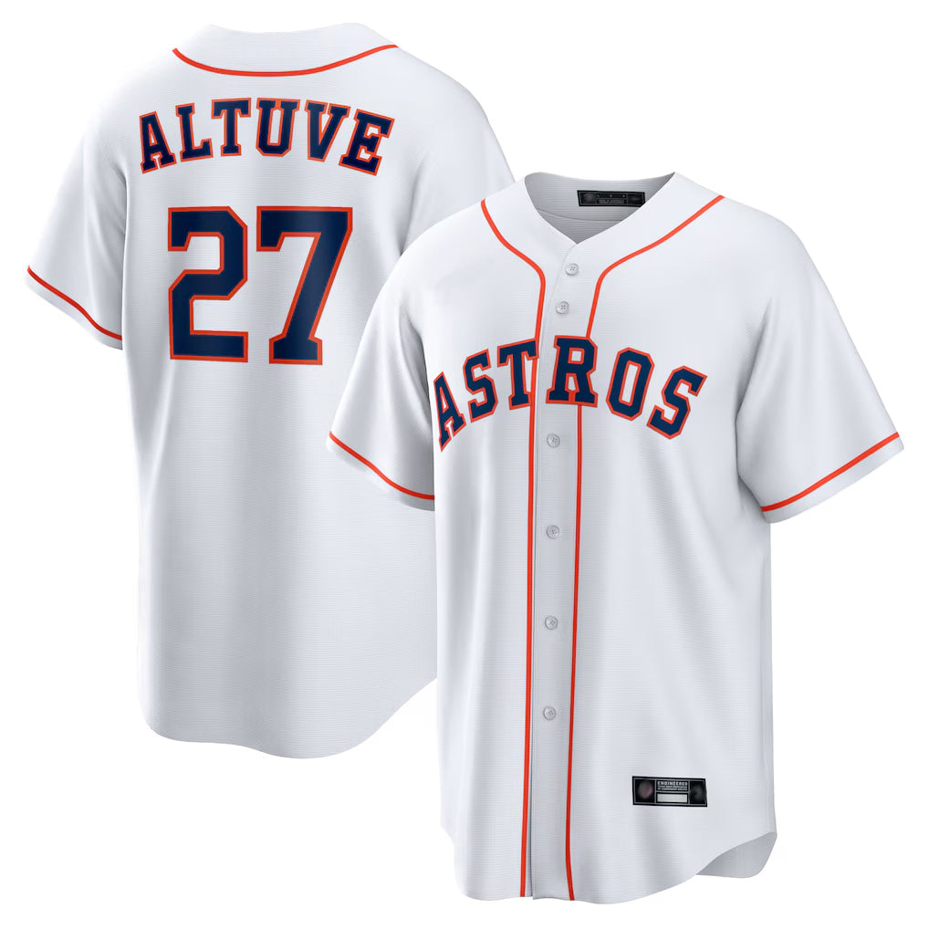 Choea H.Astros #27 Jose Altuve Player White Home Game Stitched Jerseys