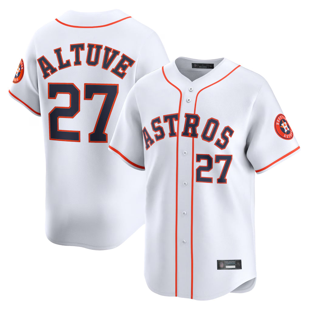 Choea H.Astros #27 Jose Altuve Player White Home Limited Stitched Jerseys