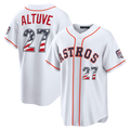 Choea H.Astros #27 Jose Altuve White USA 250 Fourth of July Home Stadium Jersey