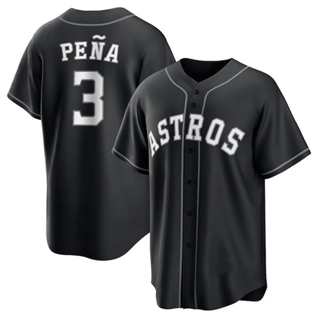 Choea H.Astros #3 Jeremy Pe?a Player Black Home Game Stitched Jerseys