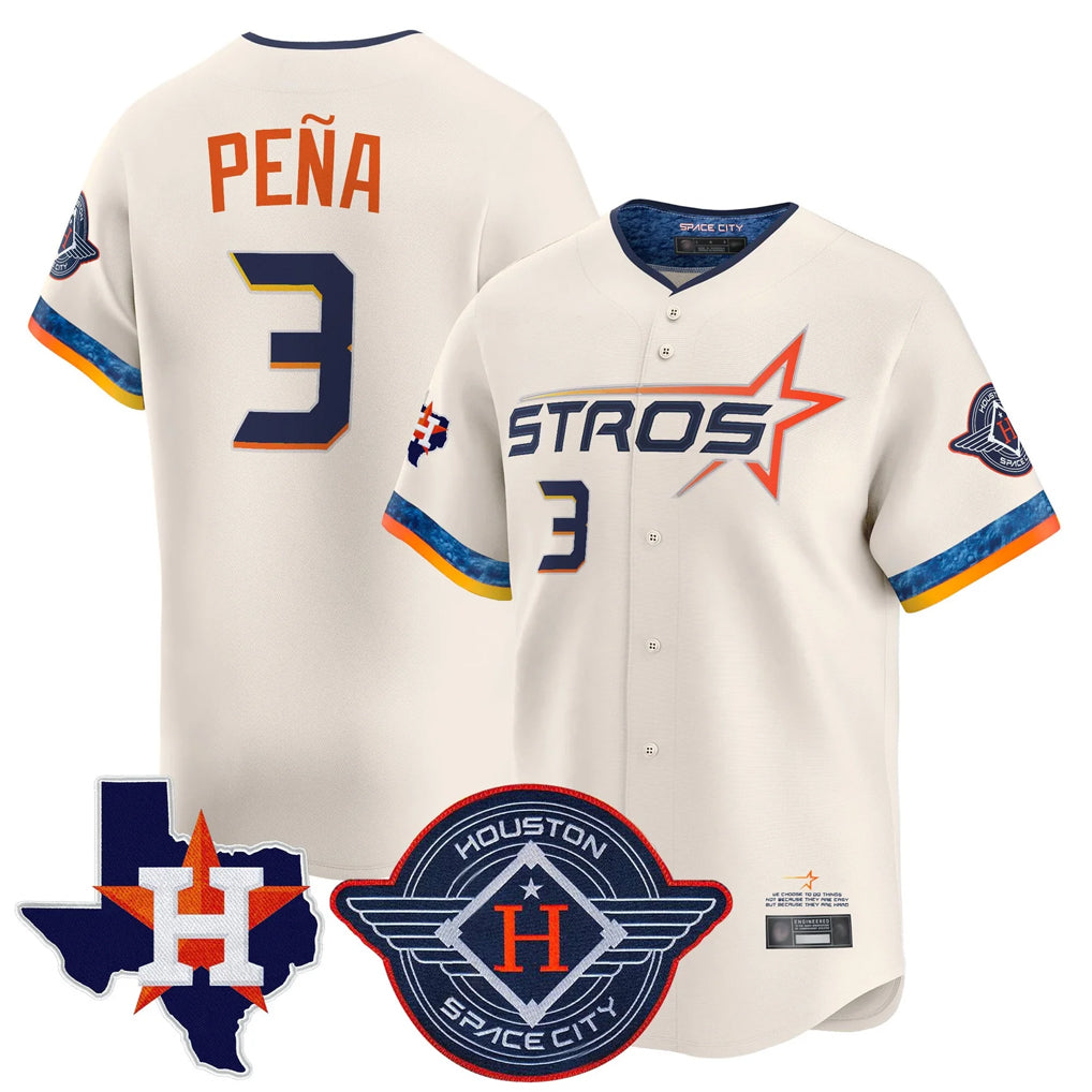 Choea H.Astros #3 Jeremy Pe?a Player Cream City Connect Texas Patch Vapor Premier Limited Home Stitched Jerseys