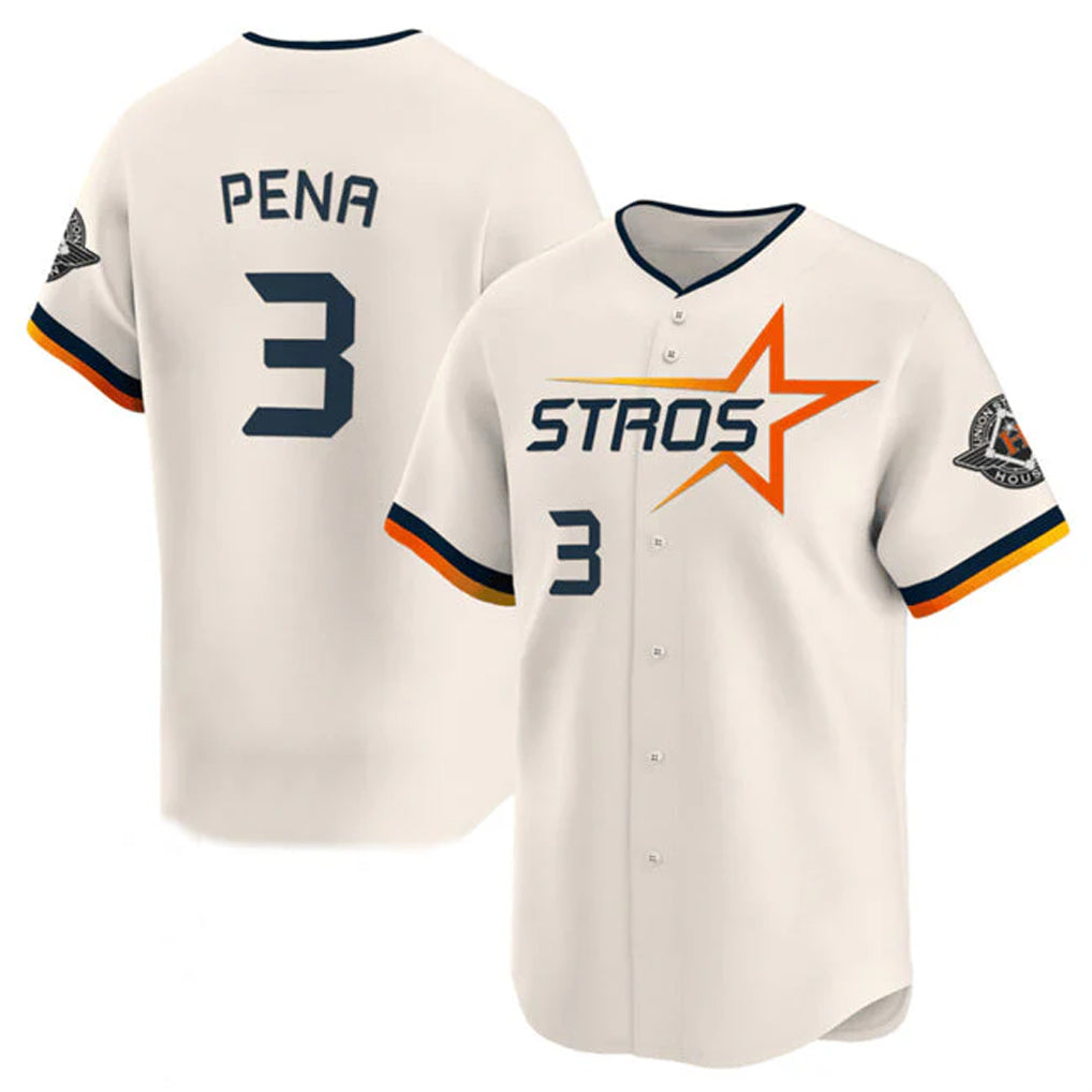 Choea H.Astros #3 Jeremy Pe?a Player Cream Limited Home Stitched Jerseys