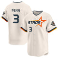 Choea H.Astros #3 Jeremy Pe?a Player Cream Limited Home Stitched Jerseys