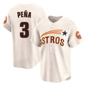 Choea H.Astros #3 Jeremy Pe?a Player Cream Throwback Cooperstown Collection Limited Stitched Jerseys