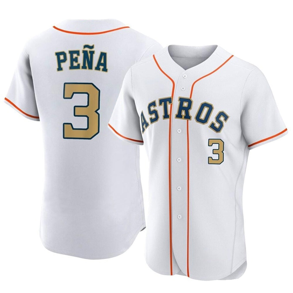 Choea H.Astros #3 Jeremy Pe?a Player Gold Collection Limited Elite Home Stitched Jerseys
