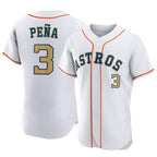 Choea H.Astros #3 Jeremy Pe?a Player Gold Collection Limited Elite Home Stitched Jerseys