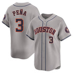 Choea H.Astros #3 Jeremy Pe?a Player Gray Home Limited Stitched Jerseys