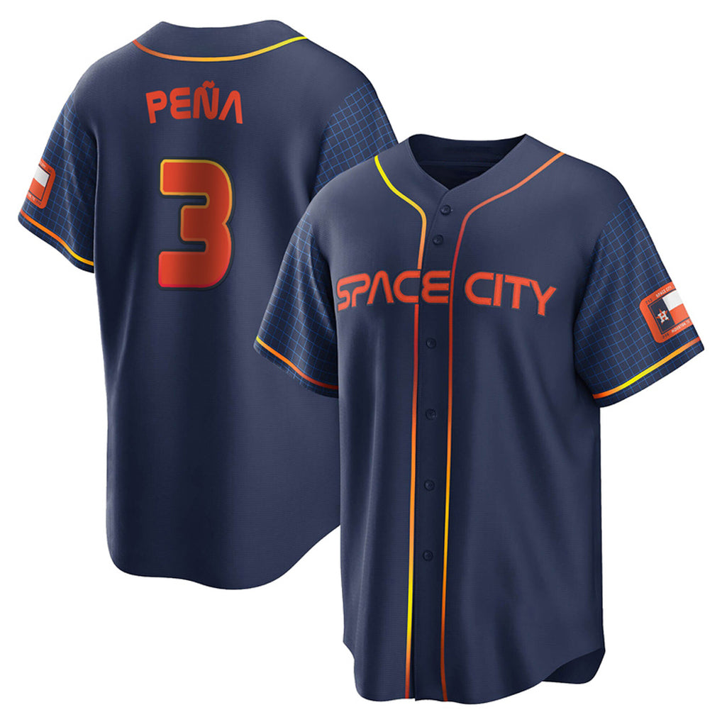 Choea H.Astros #3 Jeremy Pe?a Player Navy City Connect Home Game Stitched Jerseys