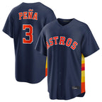 Choea H.Astros #3 Jeremy Pe?a Player Navy Home Game Stitched Jerseys