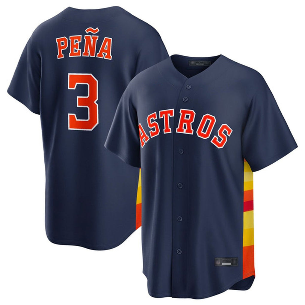 Choea H.Astros #3 Jeremy Pe?a Player Navy Home Game Stitched Jerseys