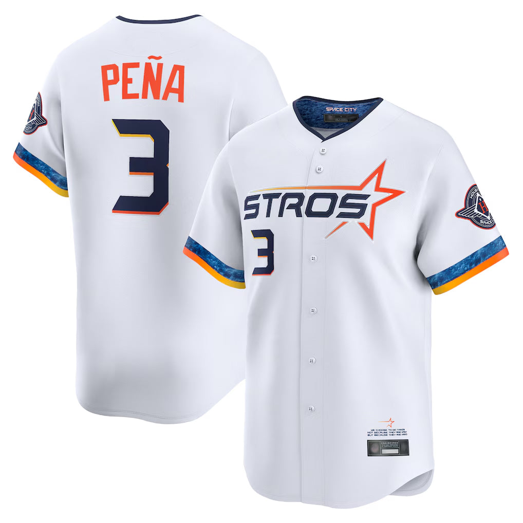 Choea H.Astros #3 Jeremy Pe?a Player White City Connect Limited Home Stitched Jerseys