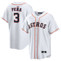Choea H.Astros #3 Jeremy Pe?a Player White Home Game Stitched Jerseys
