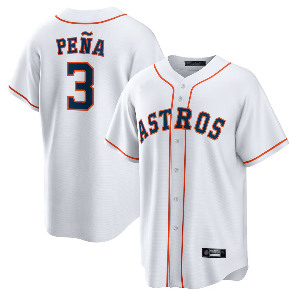 Choea H.Astros #3 Jeremy Pe?a Player White Home Game Stitched Jerseys