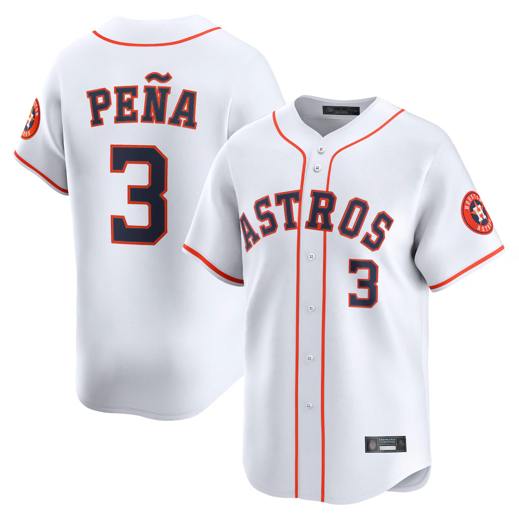 Choea H.Astros #3 Jeremy Pe?a Player White Home Limited Stitched Jerseys