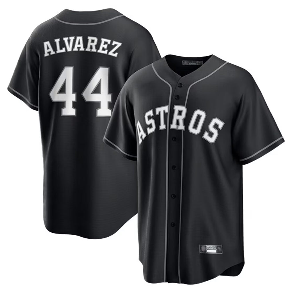 Choea H.Astros #44 Yordan Alvarez Player Black Home Game Stitched Jerseys