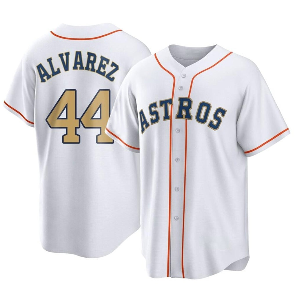 Choea H.Astros #44 Yordan Alvarez Player Gold Collection Game Home Stitched Jerseys
