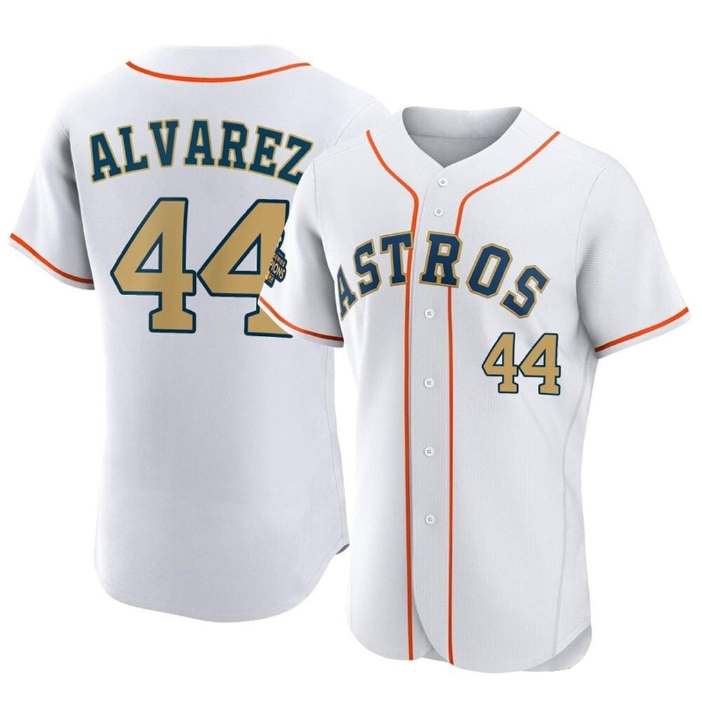 Choea H.Astros #44 Yordan Alvarez Player Gold Collection Limited Elite Home Stitched Jerseys