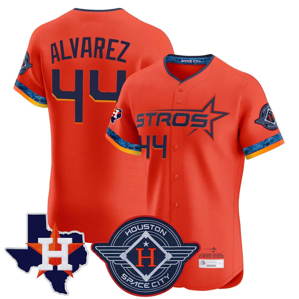 Choea H.Astros #44 Yordan Alvarez Player Orange City Connect Texas Patch Vapor Premier Limited Elite Home Stitched Jerseys