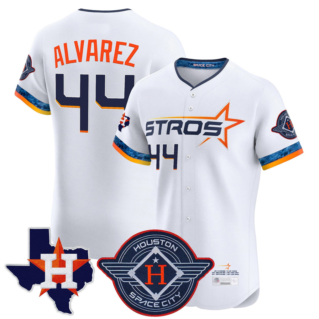 Choea H.Astros #44 Yordan Alvarez Player White City Connect Texas Patch Vapor Premier Limited Elite Home Stitched Jerseys