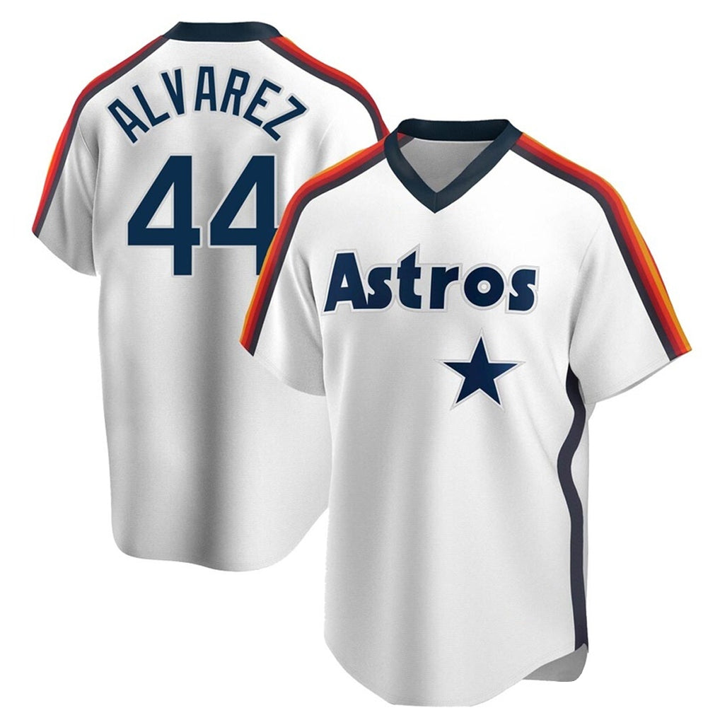 Choea H.Astros #44 Yordan Alvarez Player White Cooperstown Collection T-shirt Stitched Jerseys