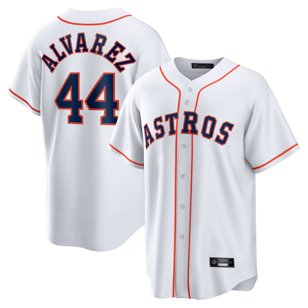 Choea H.Astros #44 Yordan Alvarez Player White Home Game Stitched Jerseys