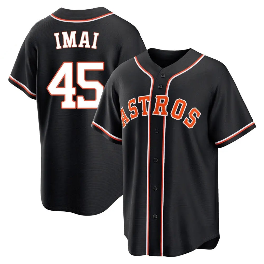 Choea H.Astros #45 Tatsuya Imai Player Black Fashion Out Home Game Stitched Jerseys