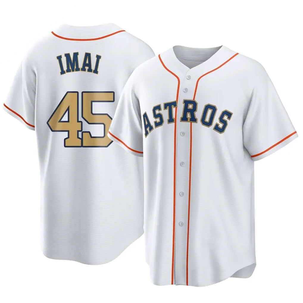 Choea H.Astros #45 Tatsuya Imai Player Gold Collection Game Home Stitched Jerseys