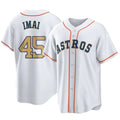 Choea H.Astros #45 Tatsuya Imai Player Gold Collection Game Home Stitched Jerseys