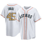 Choea H.Astros #45 Tatsuya Imai Player Gold Collection Game Home Stitched Jerseys