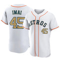 Choea H.Astros #45 Tatsuya Imai Player Gold Collection Limited Elite Home Stitched Jerseys