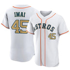 Choea H.Astros #45 Tatsuya Imai Player Gold Collection Limited Elite Home Stitched Jerseys