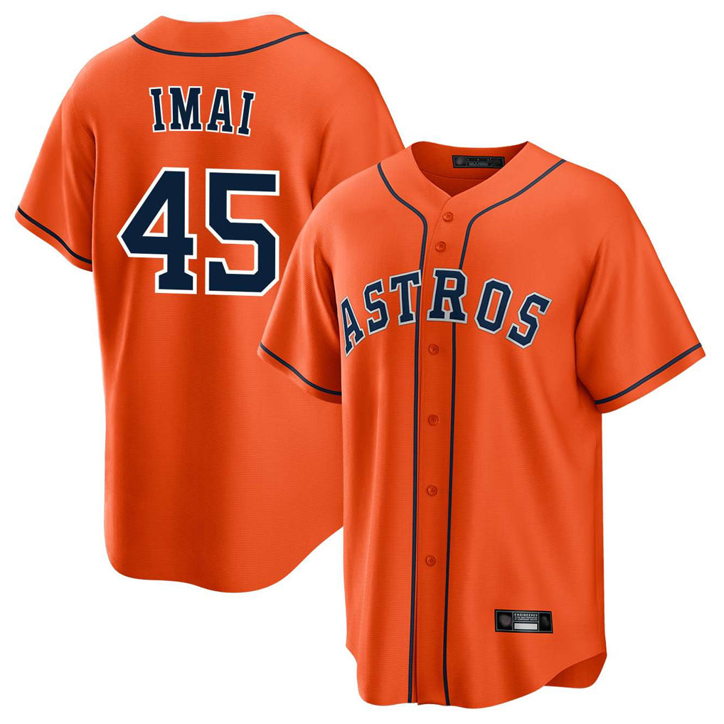 Choea H.Astros #45 Tatsuya Imai Player Orange Home Game Stitched Jerseys