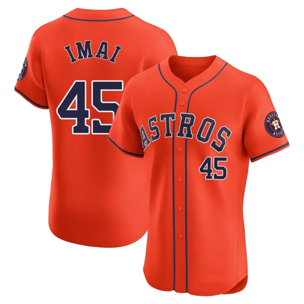 Choea H.Astros #45 Tatsuya Imai Player Orange Home Limited Elite Stitched Jerseys