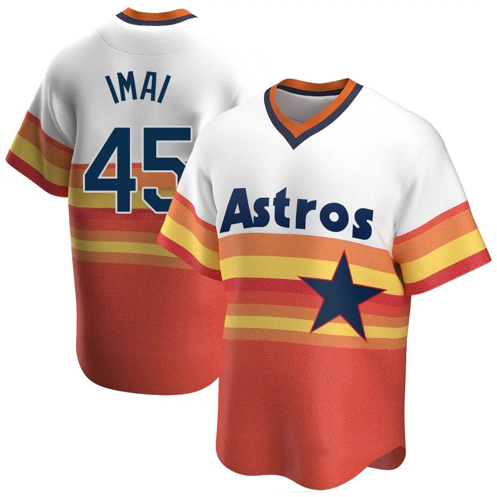 Choea H.Astros #45 Tatsuya Imai Player Rainbow Cooperstown Collection T-shirt Stitched Jerseys