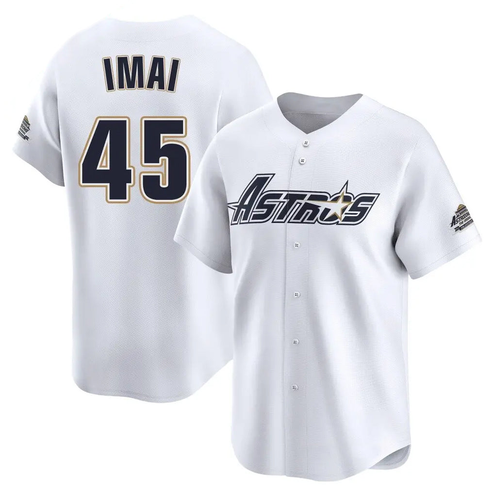 Choea H.Astros #45 Tatsuya Imai Player White Throwback Cooperstown Collection Limited Stitched Jerseys