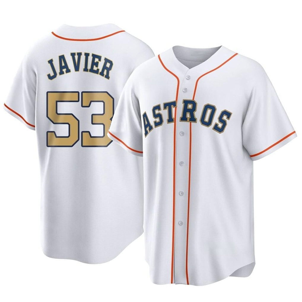 Choea H.Astros #53 Cristian Javier Player Gold Collection Game Home Stitched Jerseys