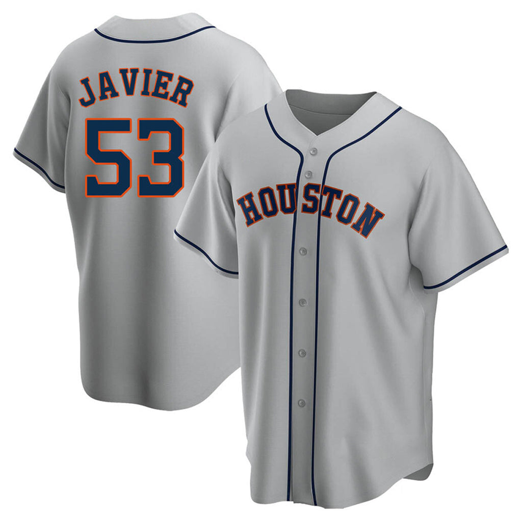 Choea H.Astros #53 Cristian Javier Player Gray Home Game Stitched Jerseys
