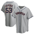 Choea H.Astros #53 Cristian Javier Player Gray Home Game Stitched Jerseys
