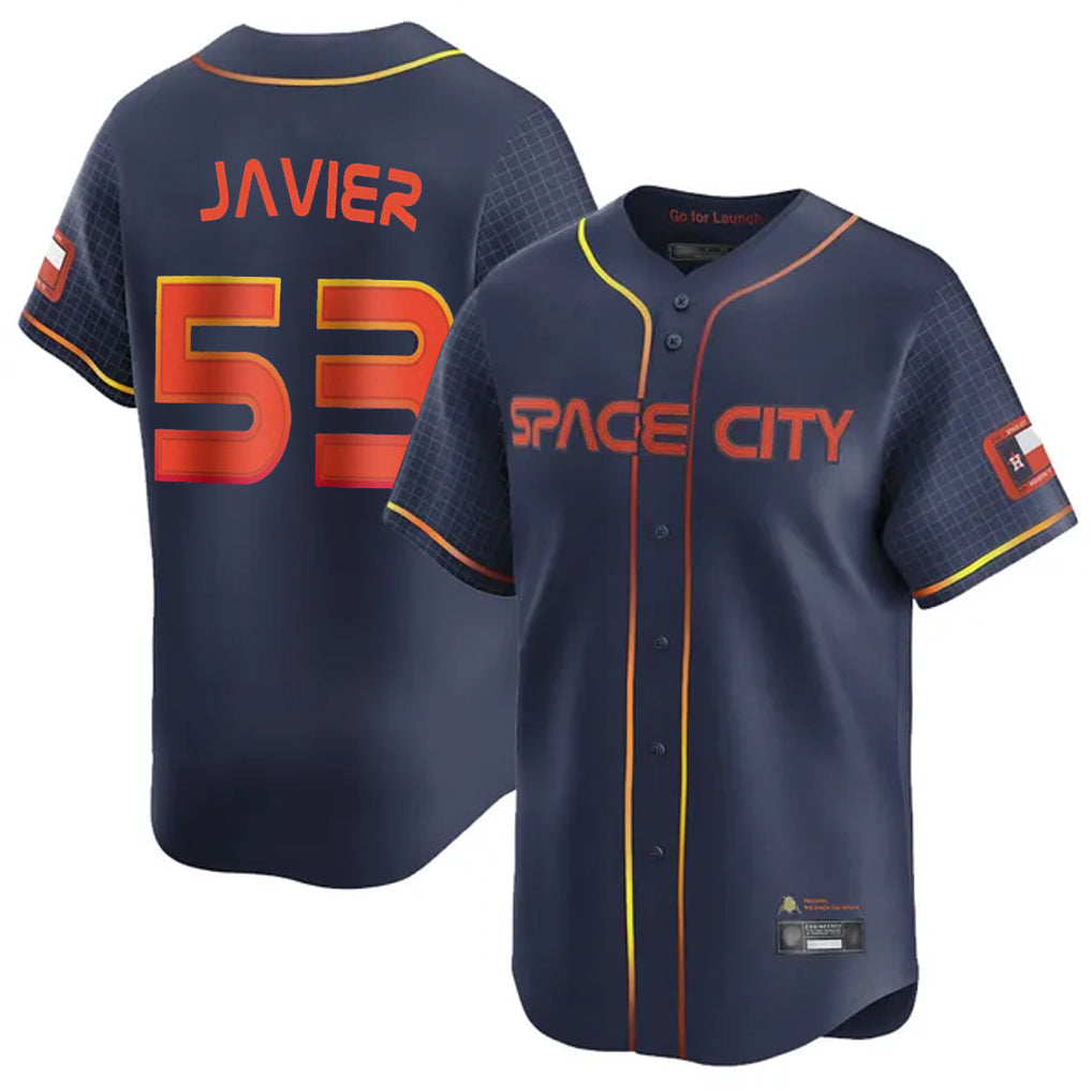 Choea H.Astros #53 Cristian Javier Player Navy City Connect Home Limited Stitched Jerseys