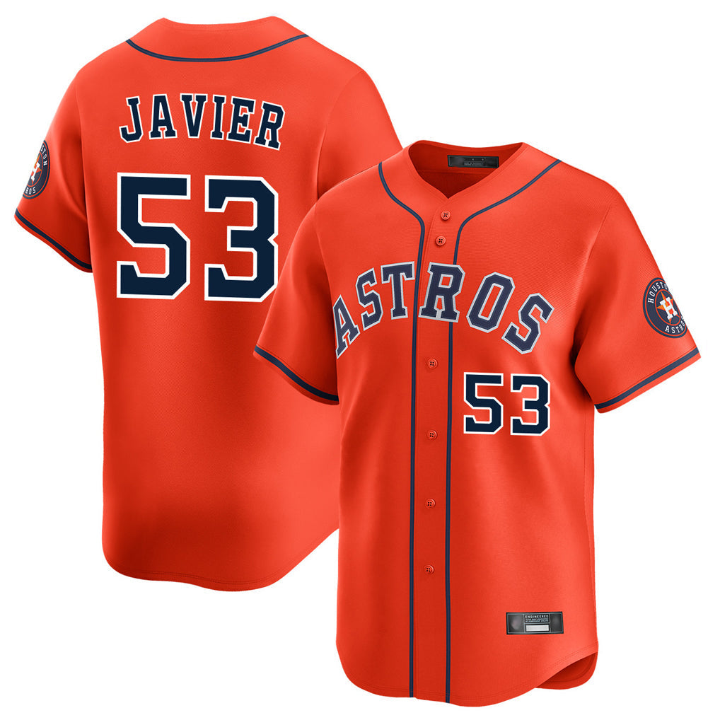 Choea H.Astros #53 Cristian Javier Player Orange Home Limited Stitched Jerseys