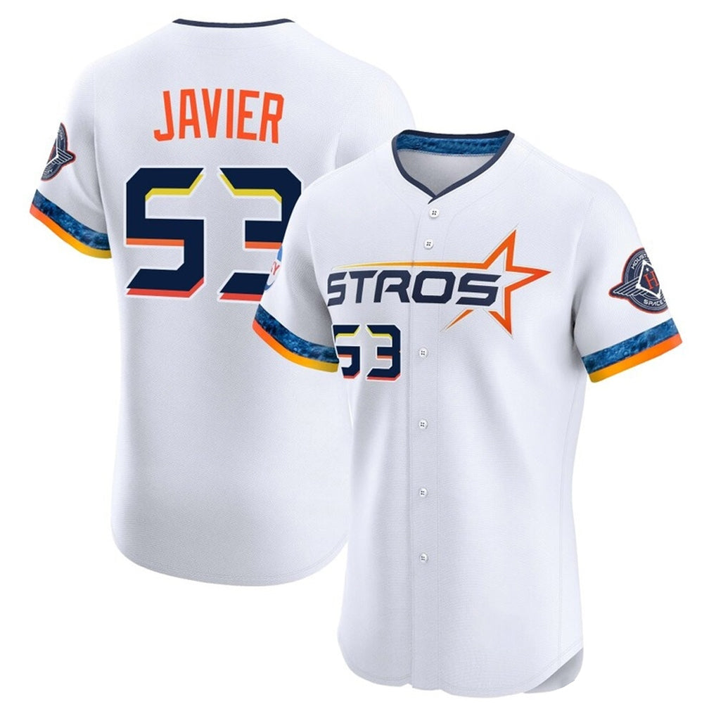 Choea H.Astros #53 Cristian Javier Player White City Connect Limited Elite Home Stitched Jerseys