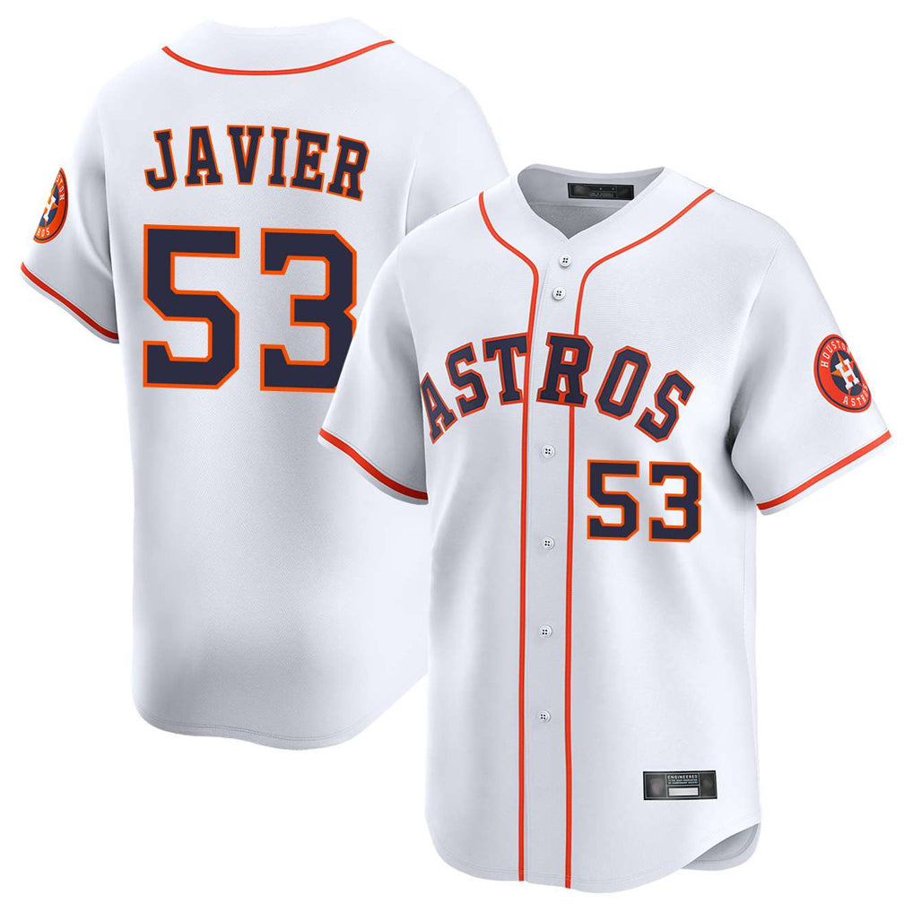 Choea H.Astros #53 Cristian Javier Player White Home Limited Stitched Jerseys